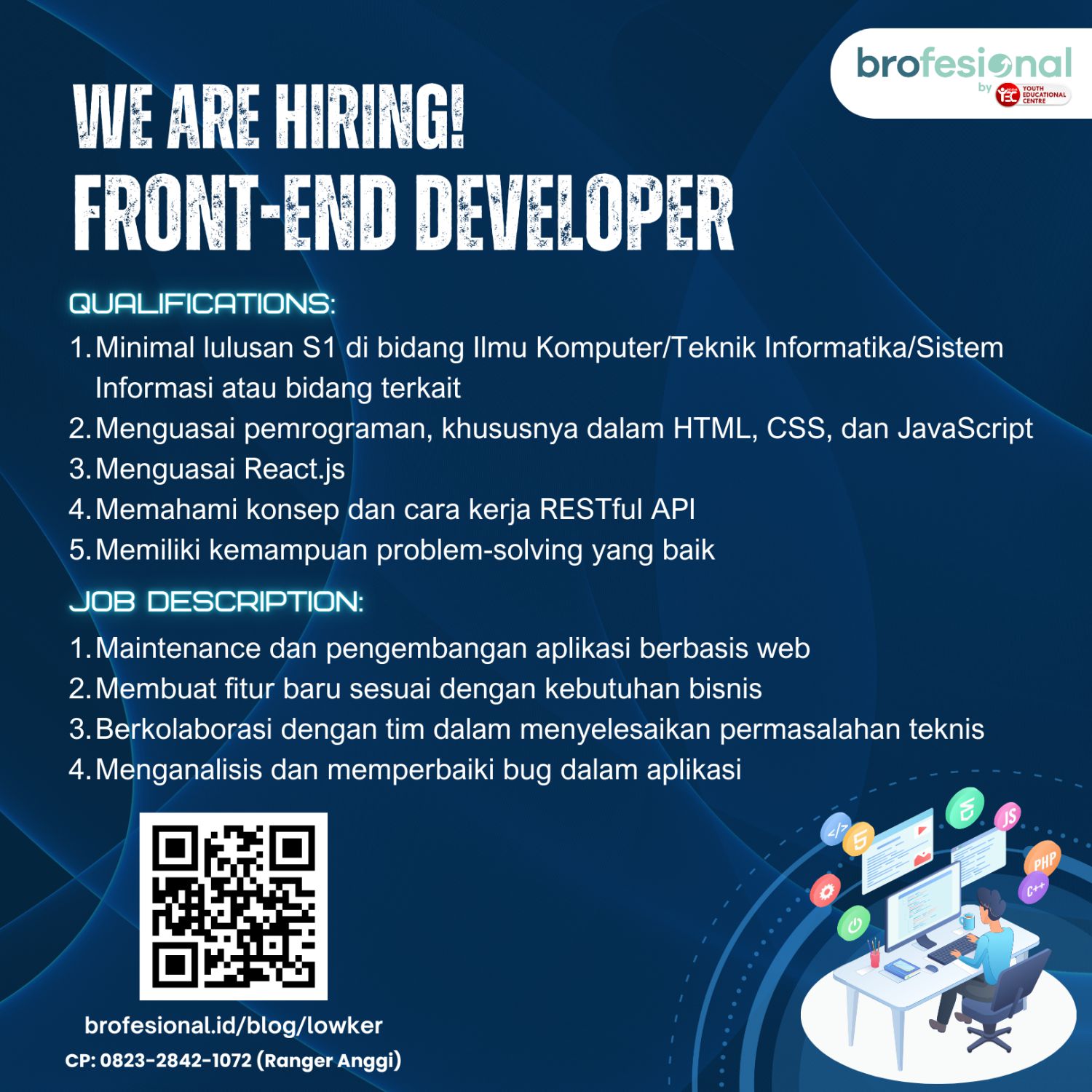 LOWONGAN KERJA WEB DEVELOPER FRONT-END
